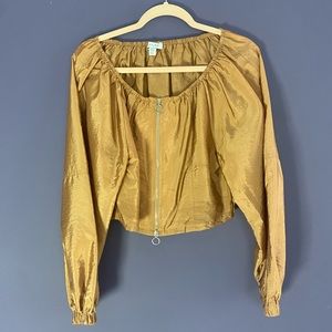 Top shop parachute shirt with puffy sleeves